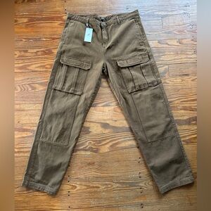 Staple Pigeon Cargo Pants Size 38 Brown  New w Tag